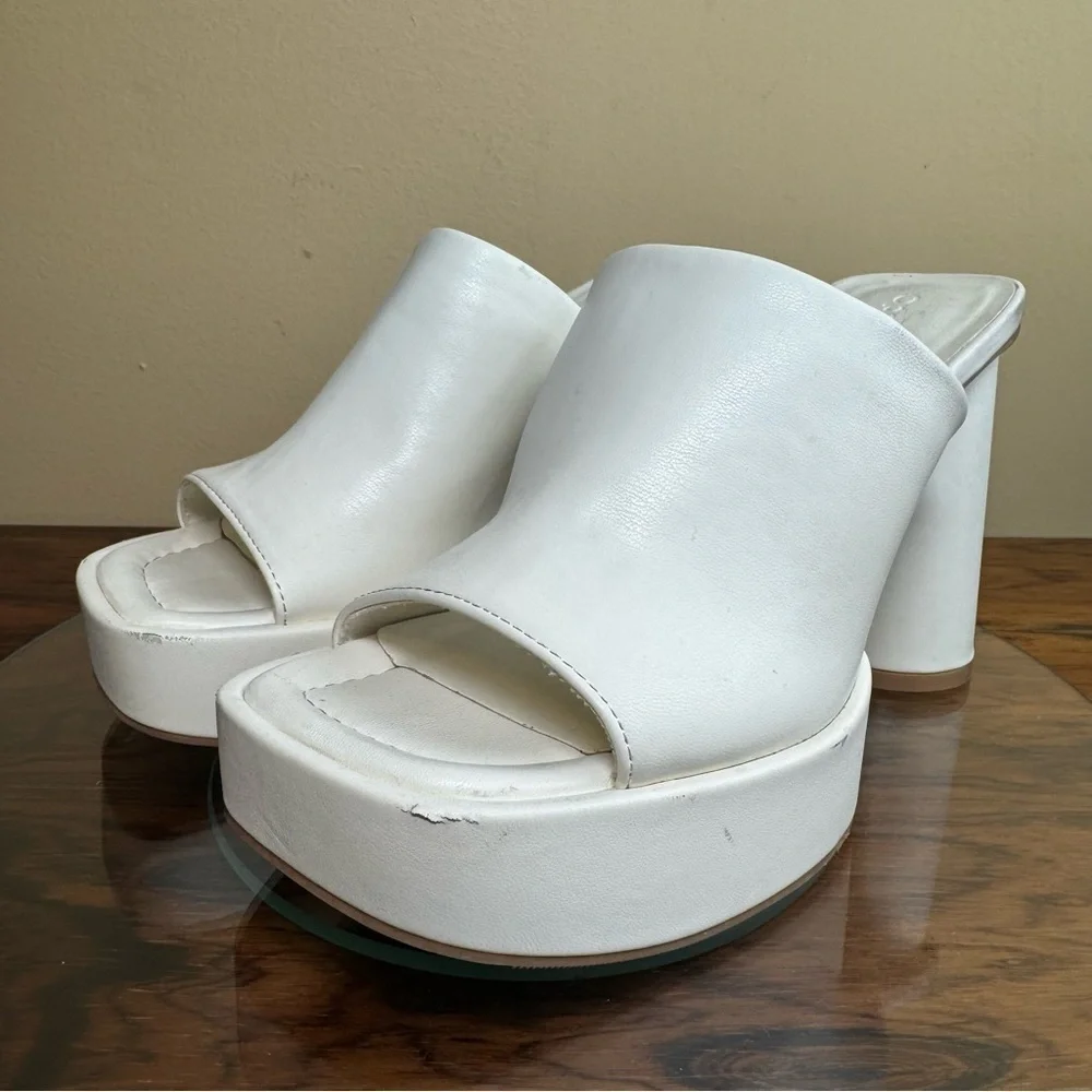 OPEN EDIT Penni Platform Slide Sandal In Ivory